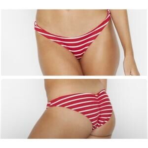 Beach Bunny Womens Angela Skimpy Striped Reversible Swim Bikini Bottom Size XS